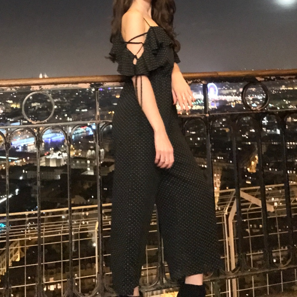 Club Monaco off-shoulder black jumpsuit